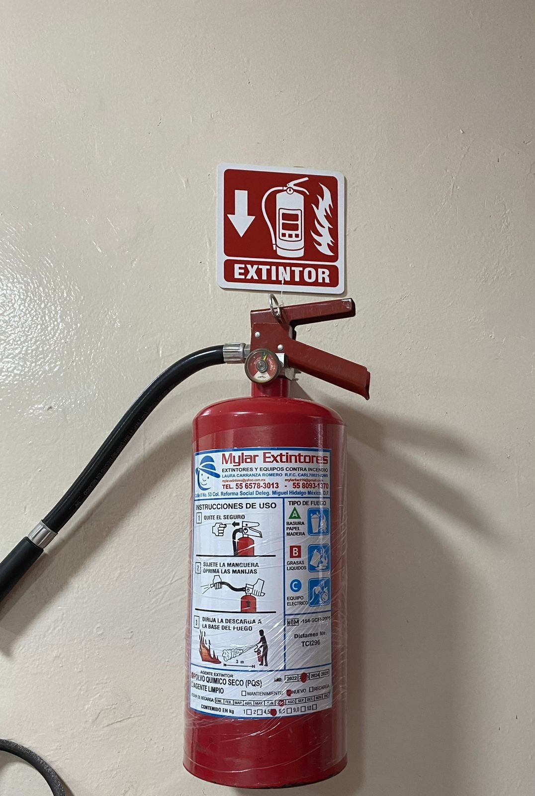 Señalización para extintor